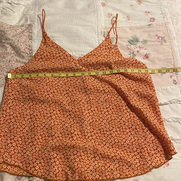 Orange Flower Spaghetti Strap Top, size L - Picture 2 of 4